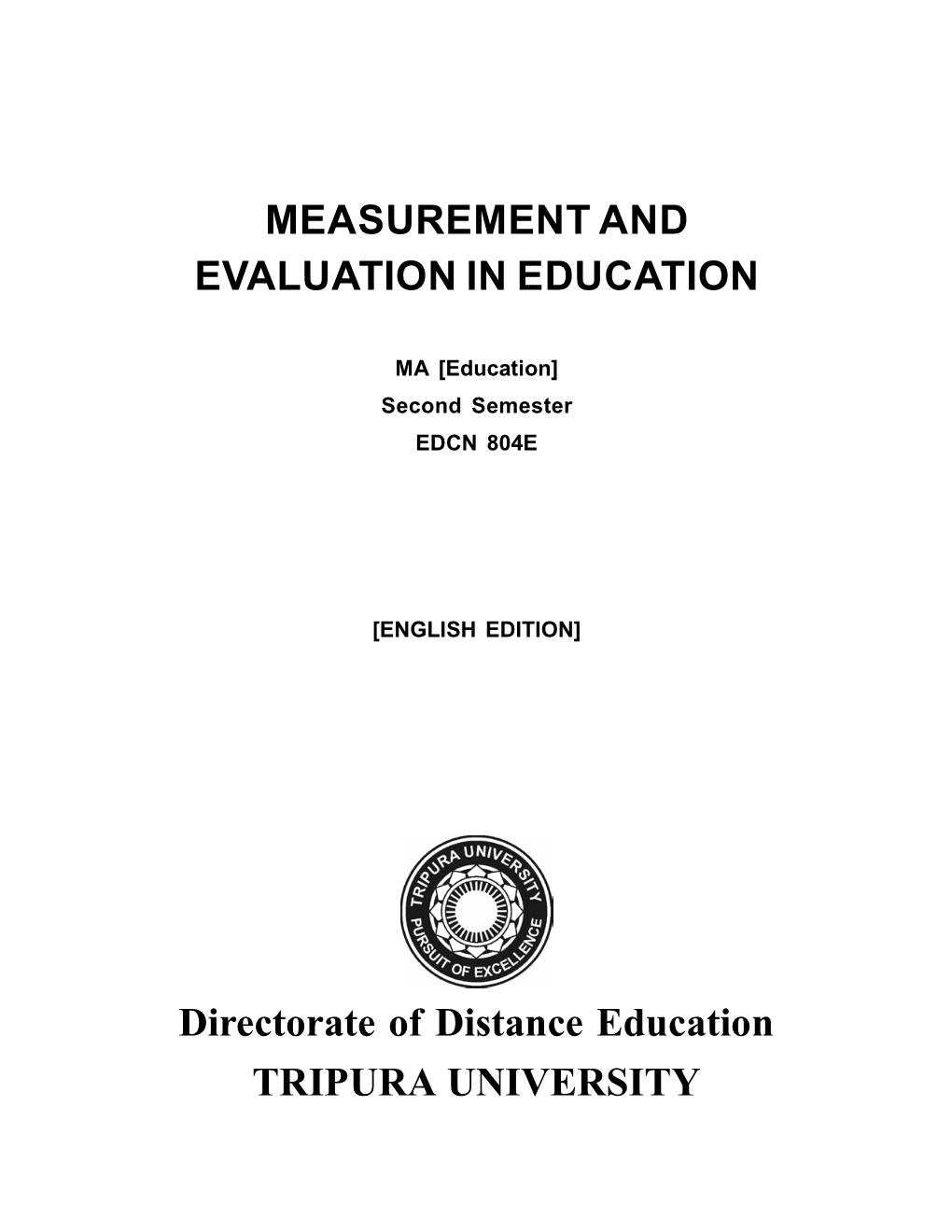 MEASUREMENT and EVALUATION in EDUCATION Directorate Of