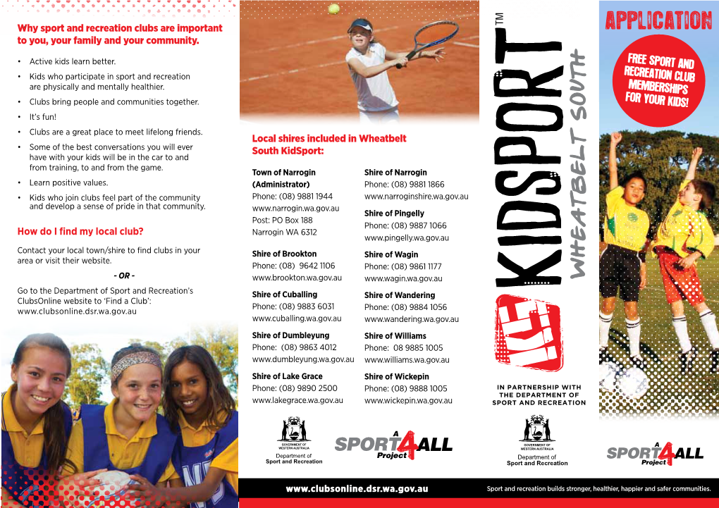 Local Shires Included in Wheatbelt South Kidsport: How Do I Find My