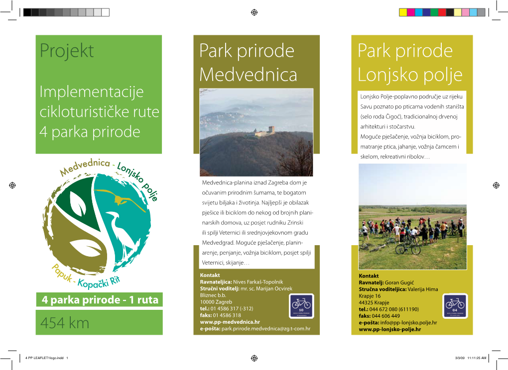 Projekt Park Prirode Medvednica Park Prirode Lonjsko Polje