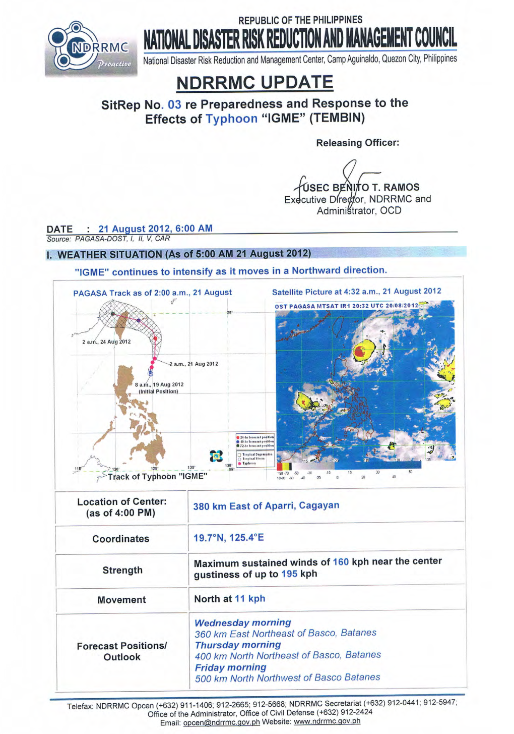 Summary Report on the Effects of Tropical Storm Cosme