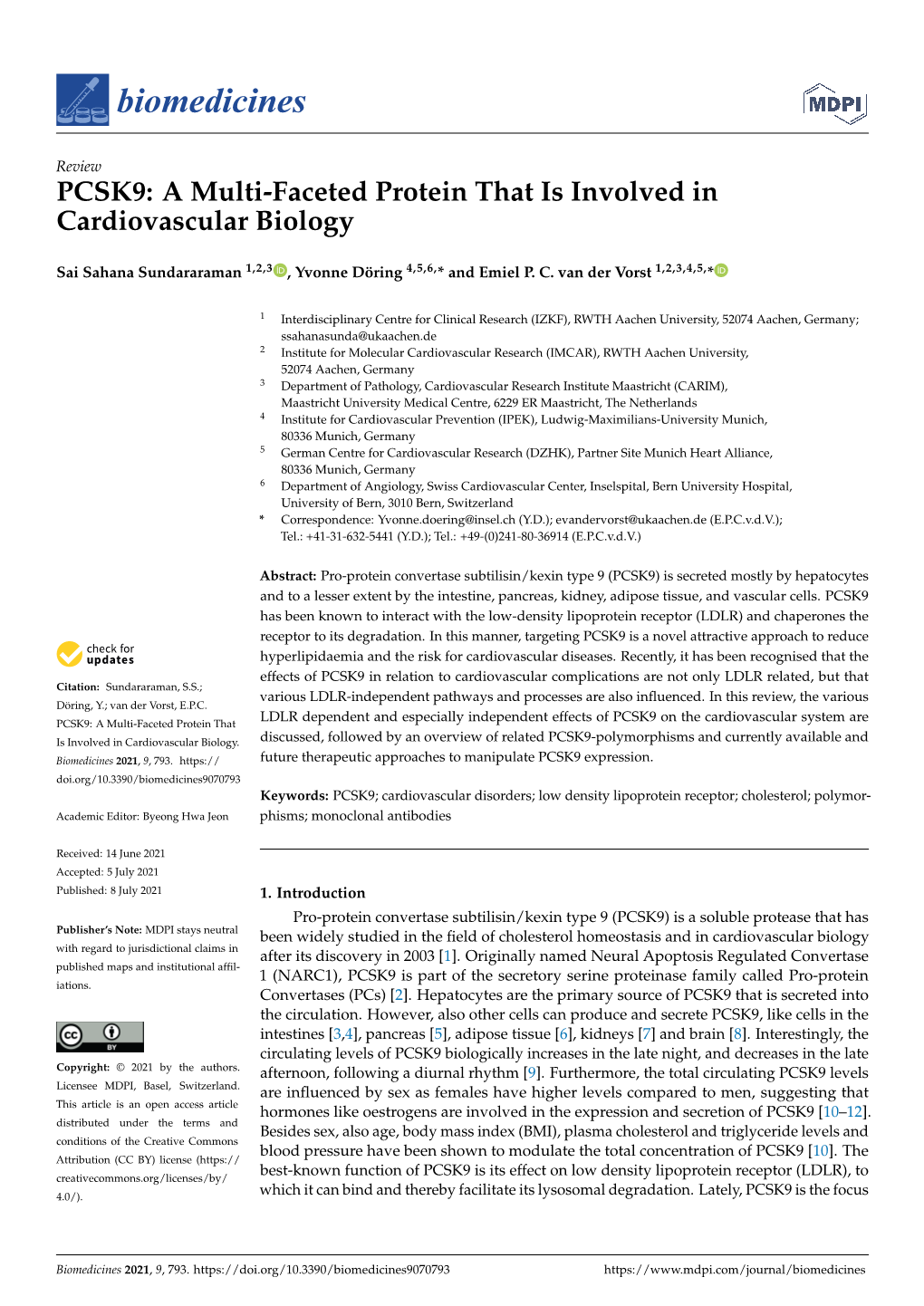 PCSK9: a Multi-Faceted Protein That Is Involved in Cardiovascular Biology