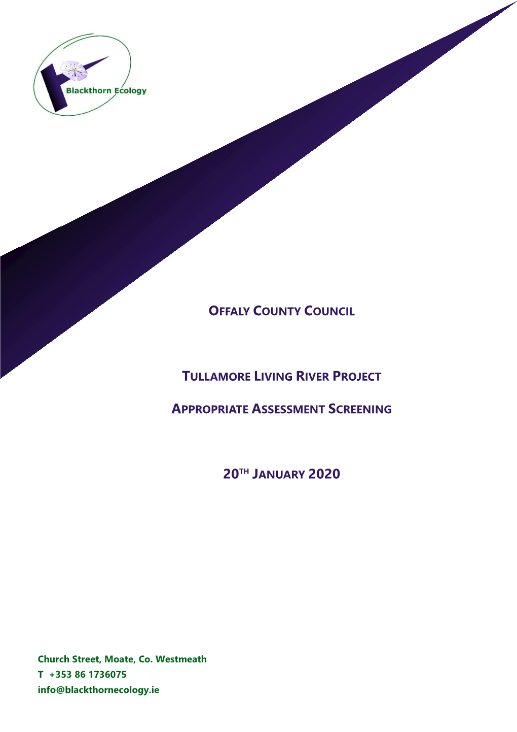 Offaly County Council Tullamore Living River Project Appropriate