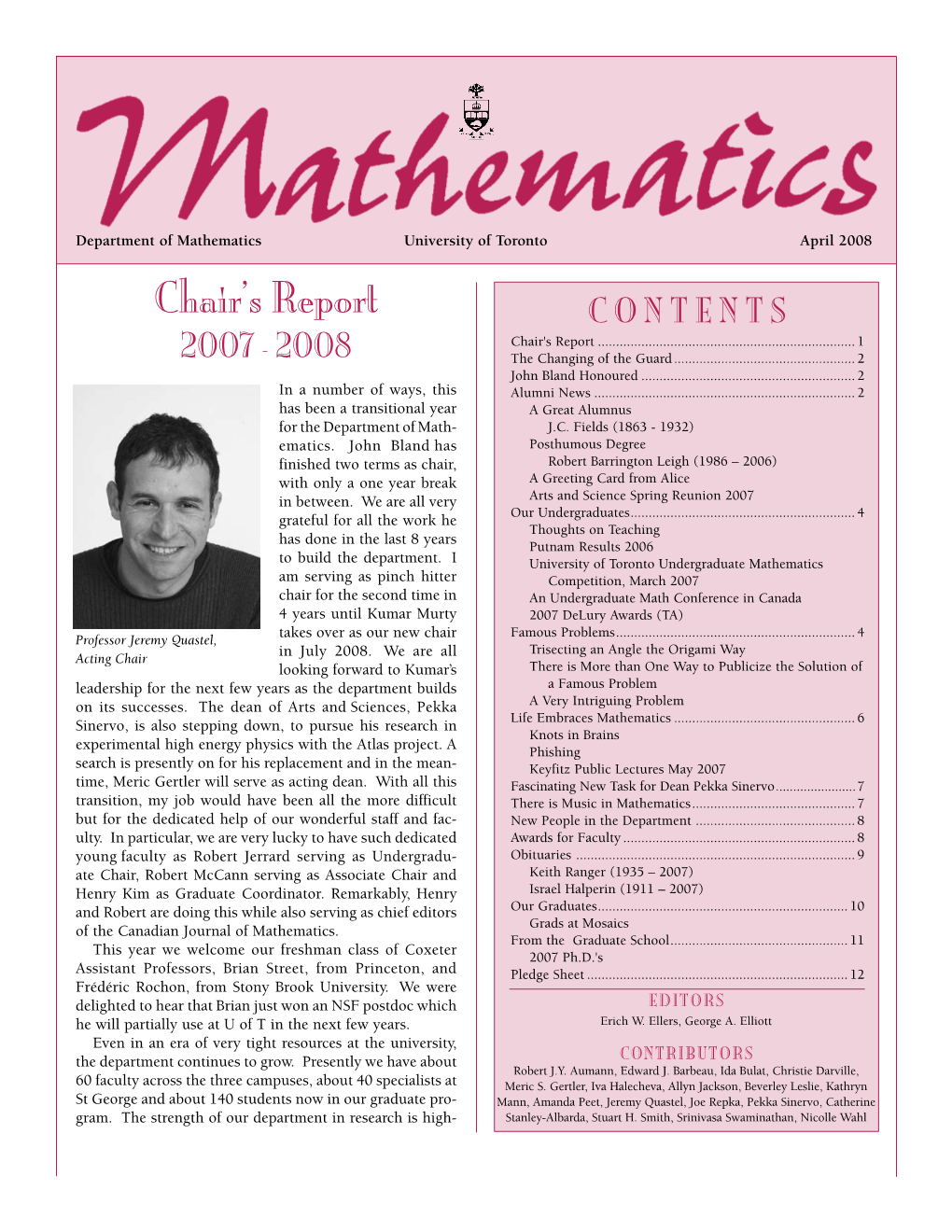 Another Math Department Newsletter