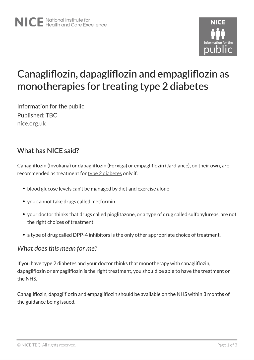 Canagliflozin, Dapagliflozin and Empagliflozin As Monotherapies for Treating Type 2 Diabetes