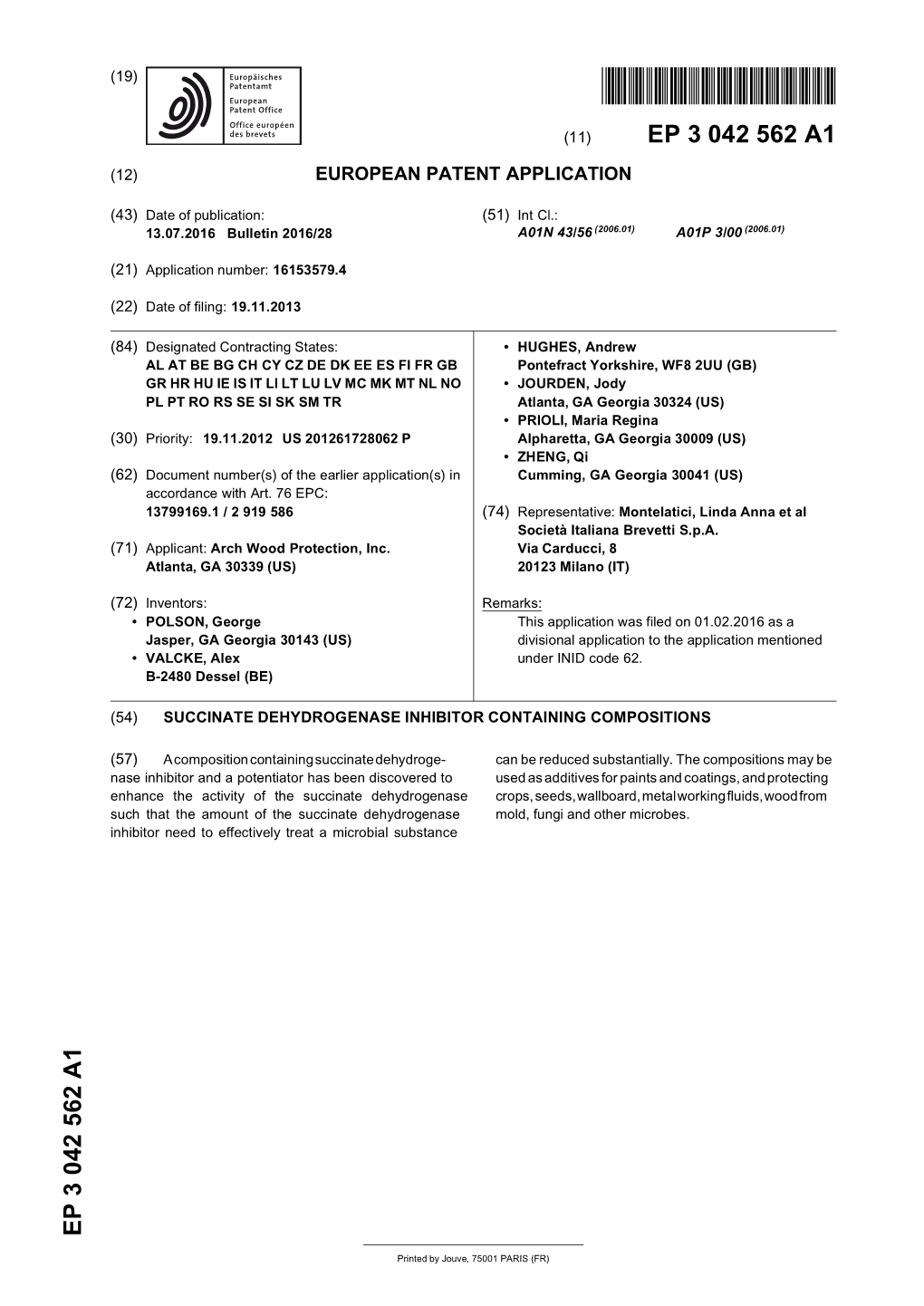 Succinate Dehydrogenase Inhibitor Containing Compositions