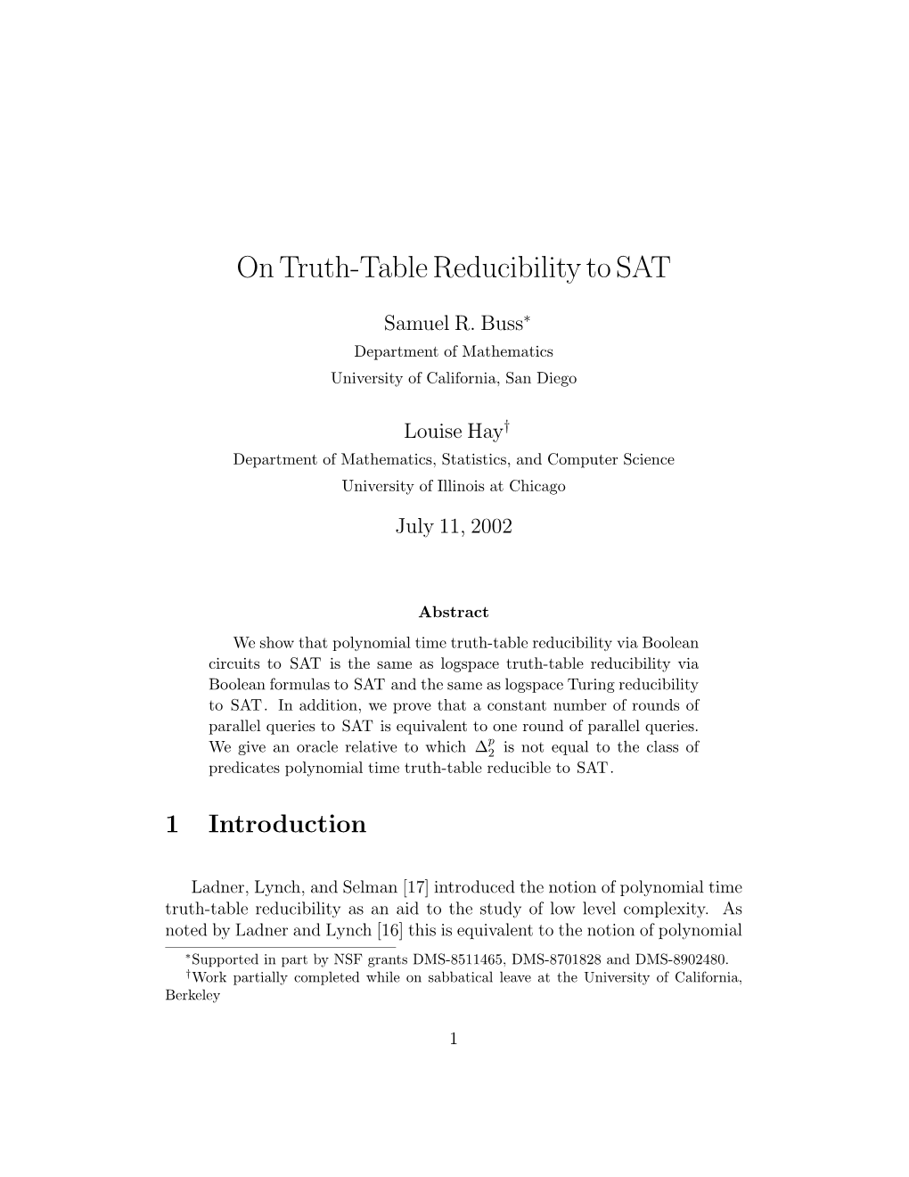 On Truth-Table Reducibility to SAT