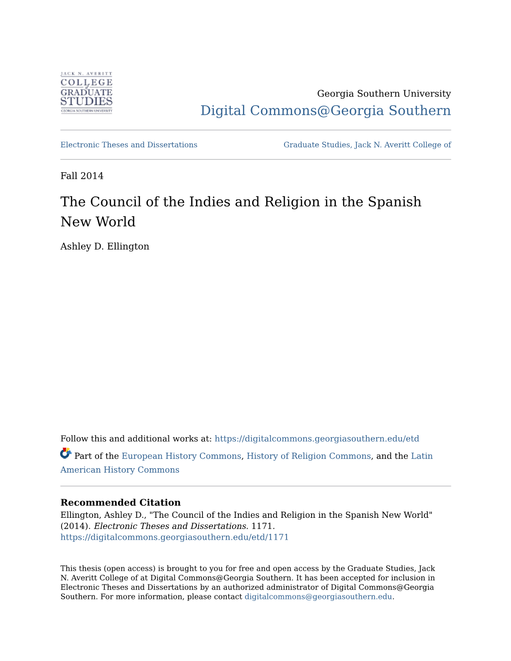 The Council of the Indies and Religion in the Spanish New World