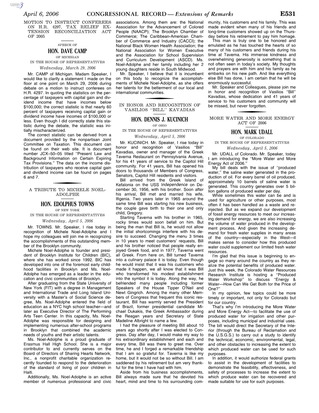 CONGRESSIONAL RECORD— Extensions of Remarks E531 HON