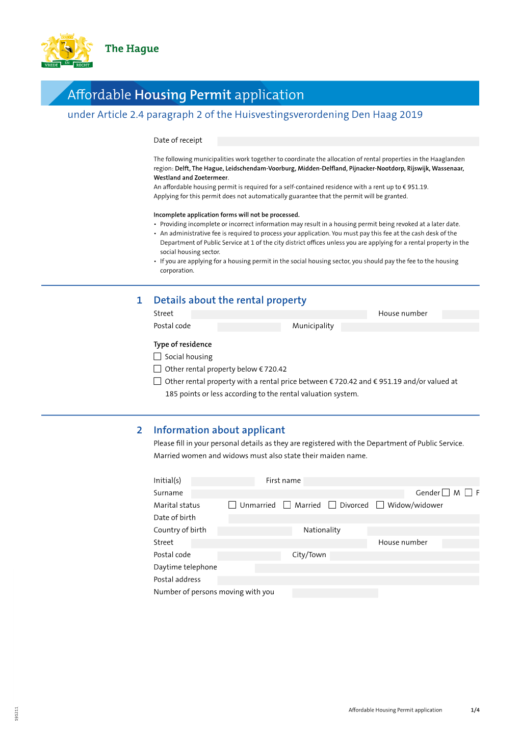 Affordable Housing Permit Application