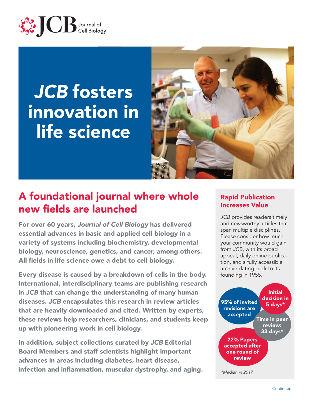 JCB Fosters Innovation in Life Science