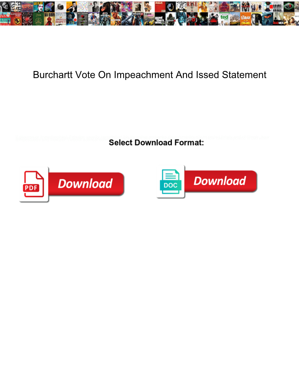 Burchartt Vote on Impeachment and Issed Statement