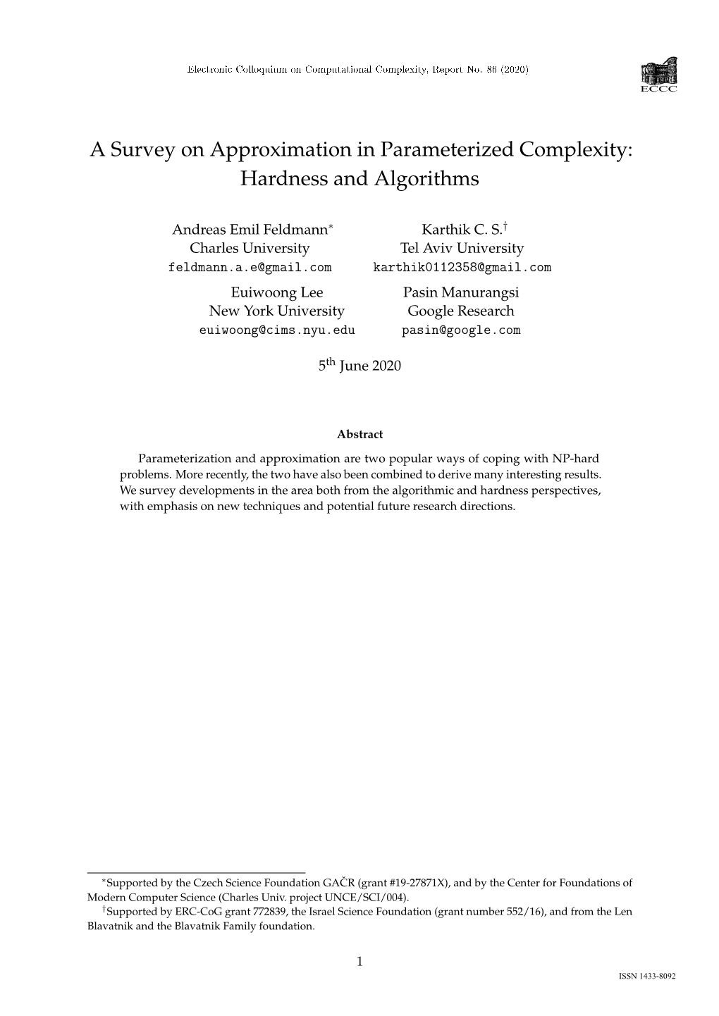 A Survey on Approximation in Parameterized Complexity: Hardness and Algorithms