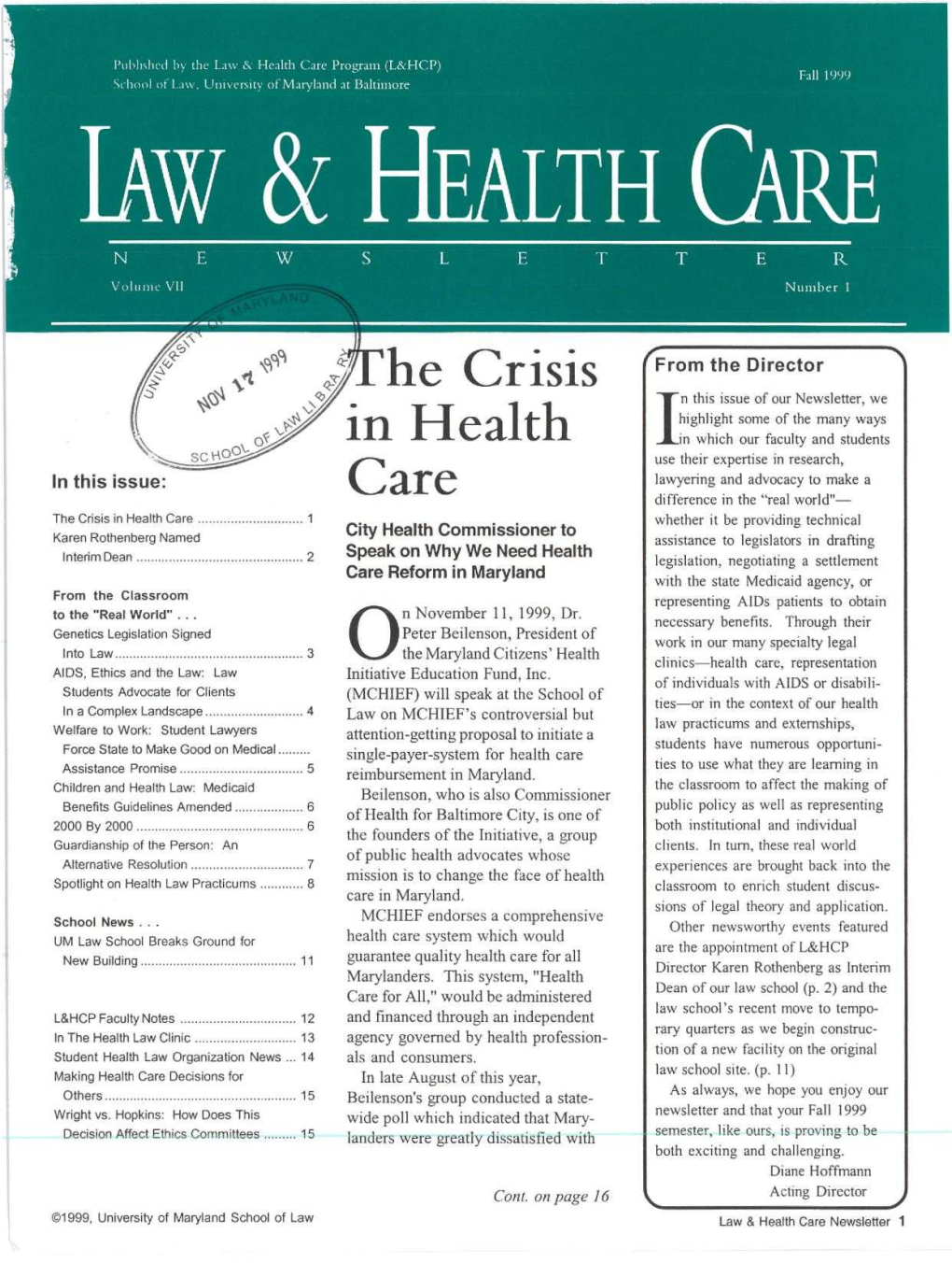 Law & HEALTH CARE