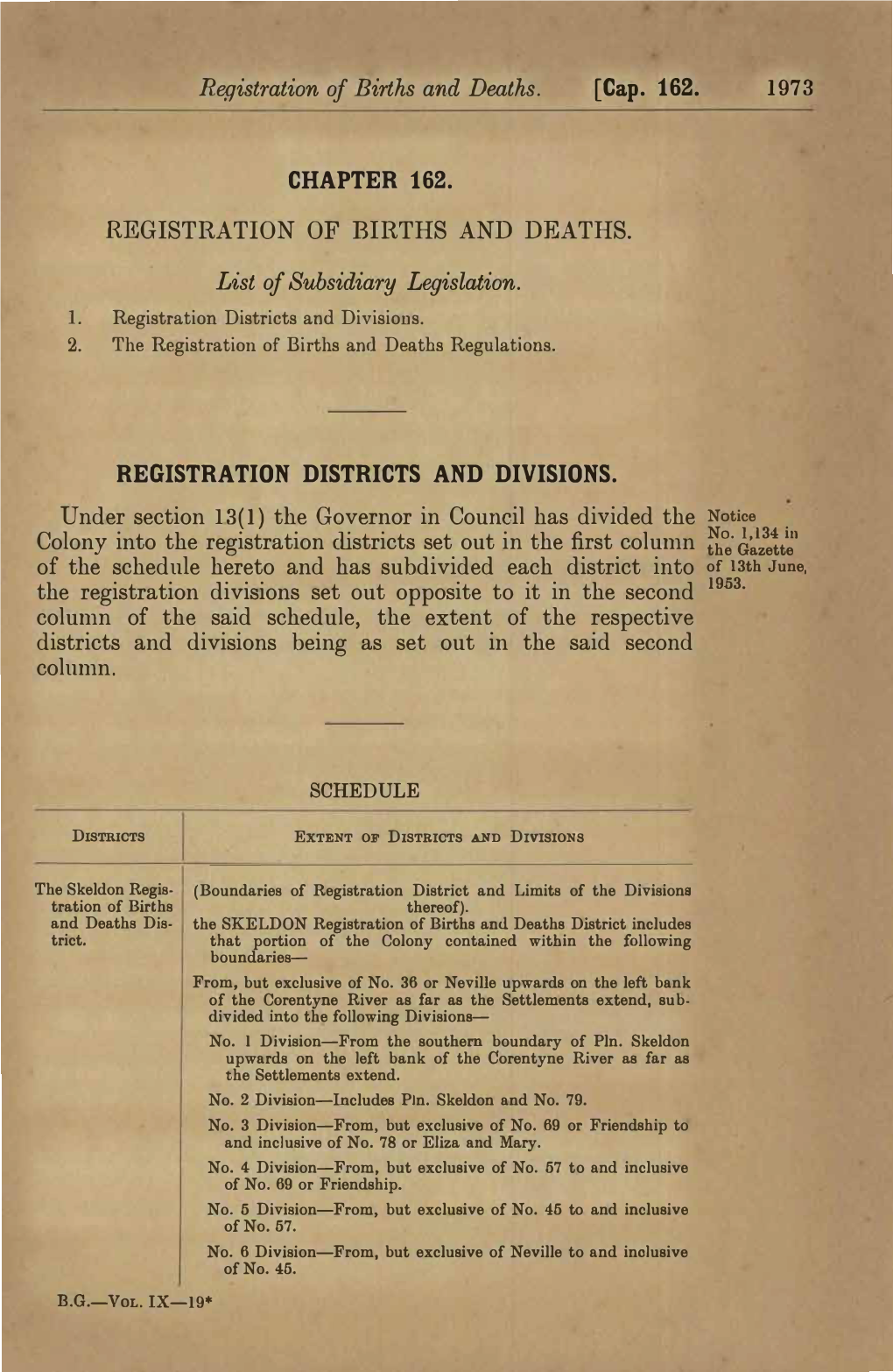 Registration of Births and Deaths