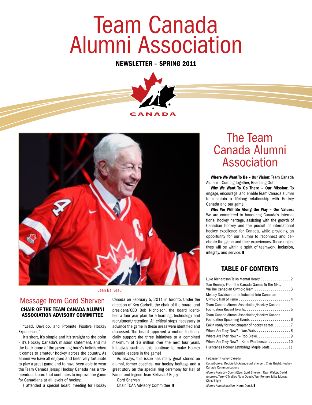 Team Canada Alumni Association Newsletter – SPRING 2011
