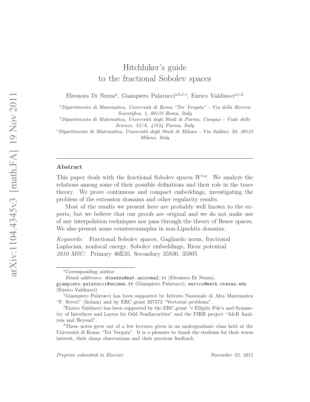 Hitchhiker's Guide to the Fractional Sobolev Spaces