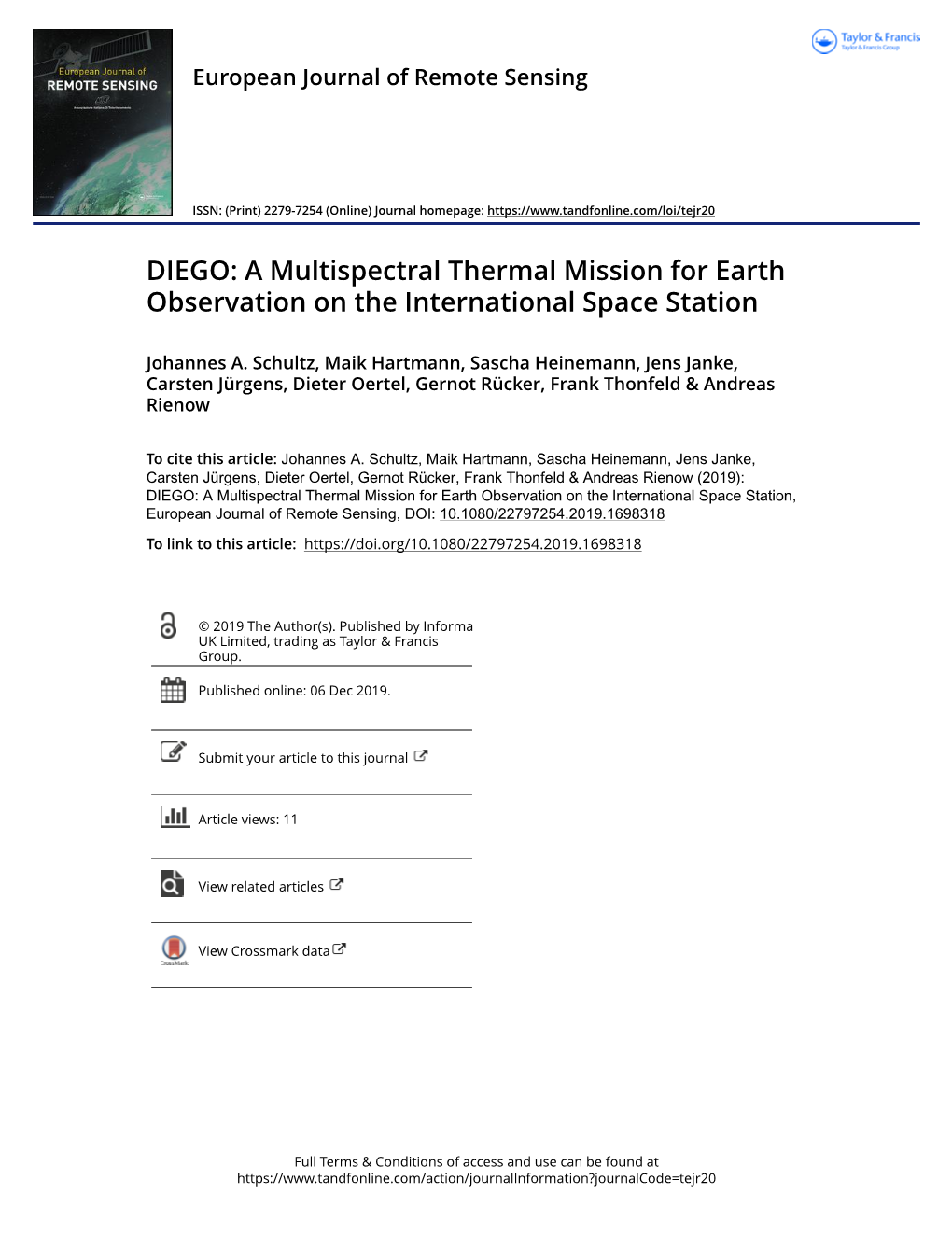 DIEGO: a Multispectral Thermal Mission for Earth Observation on the International Space Station