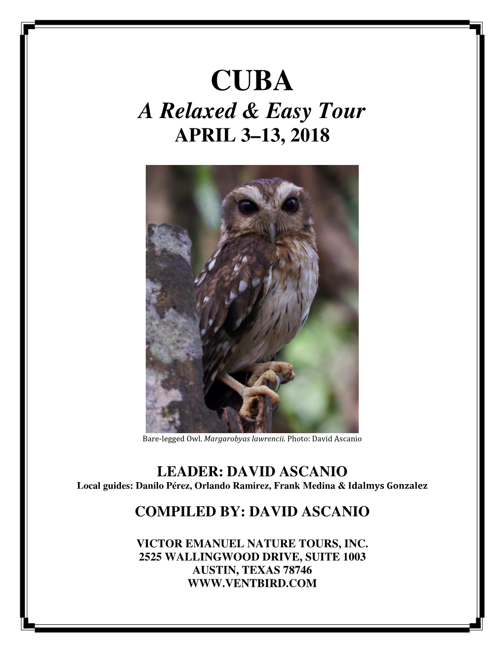 CUBA a Relaxed & Easy Tour APRIL 3–13, 2018