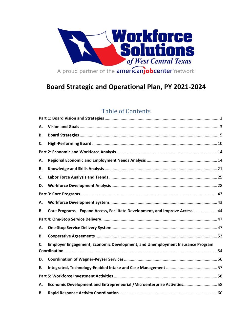 WSWCT Board Strategic and Operational Plan PY