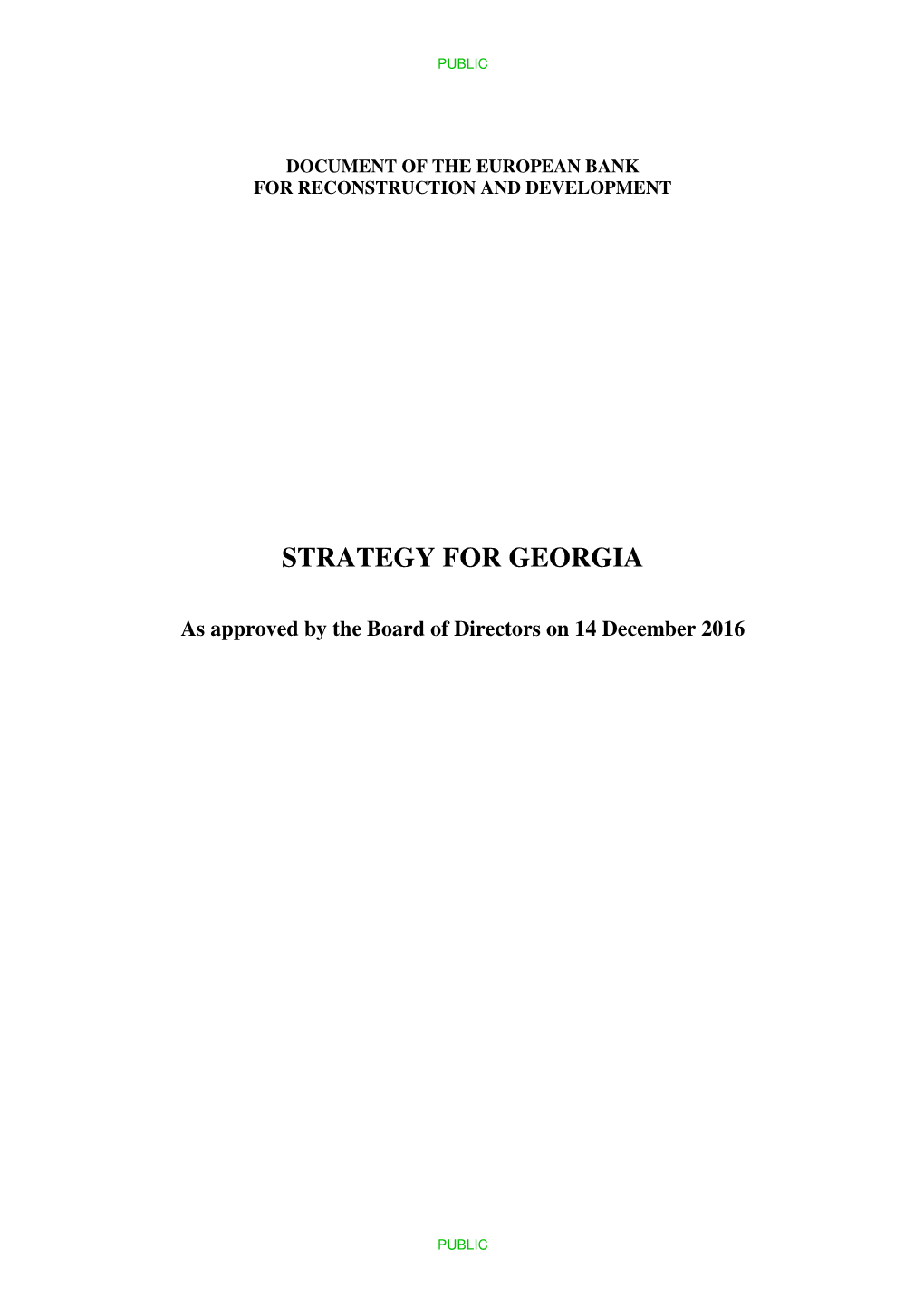 Strategy for Georgia