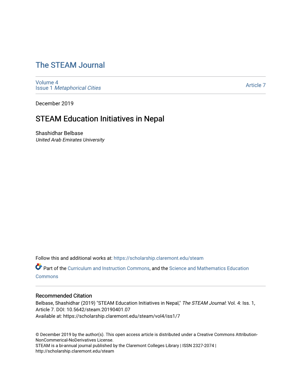STEAM Education Initiatives in Nepal