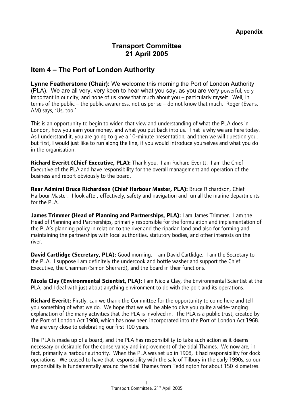 The Port of London Authority