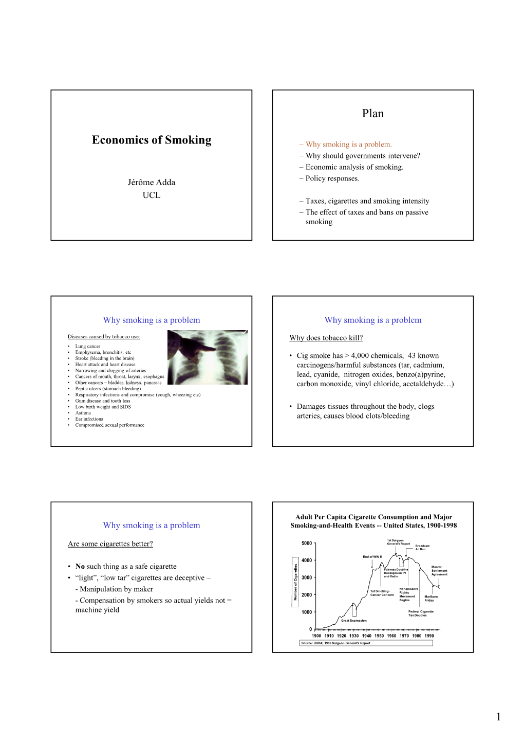 Economics of Smoking Plan