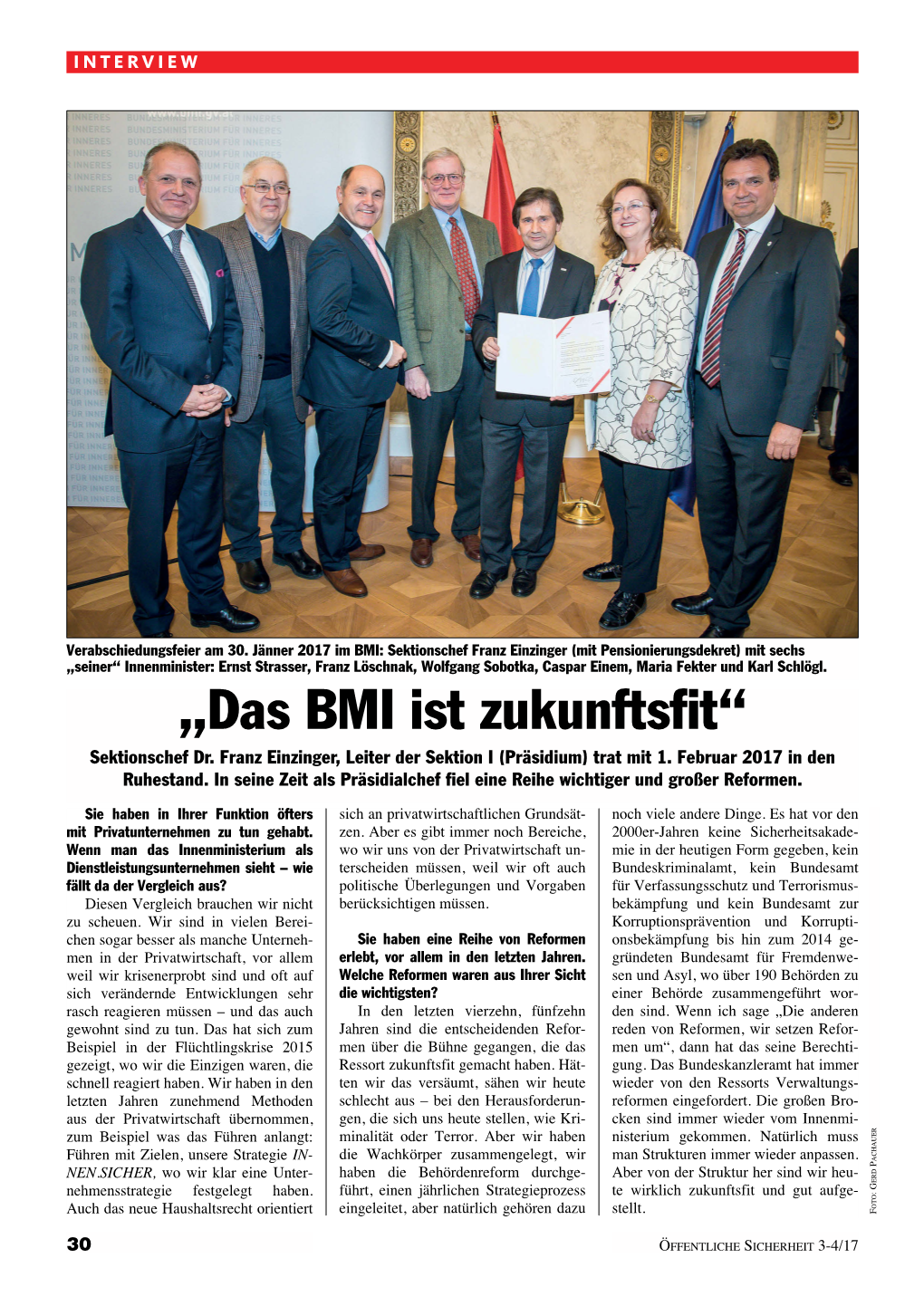 Das BMI Ist Zukunftsfit“ Sektionschef Dr