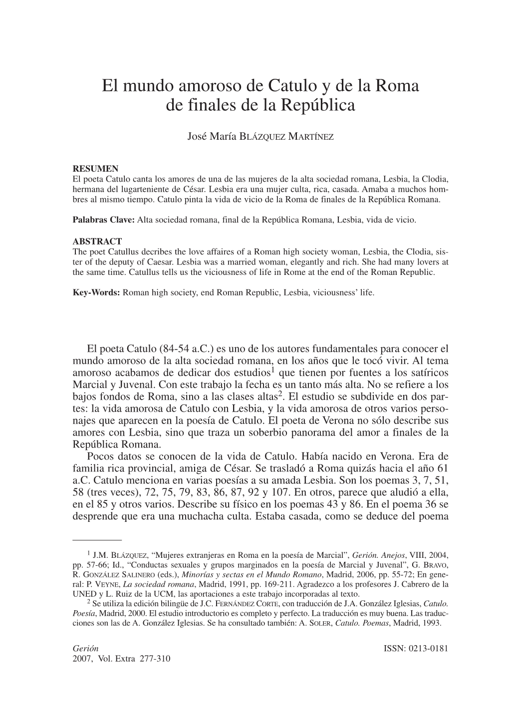 El Mundo Amoroso De Catulo Y De La Roma De Finales De La República