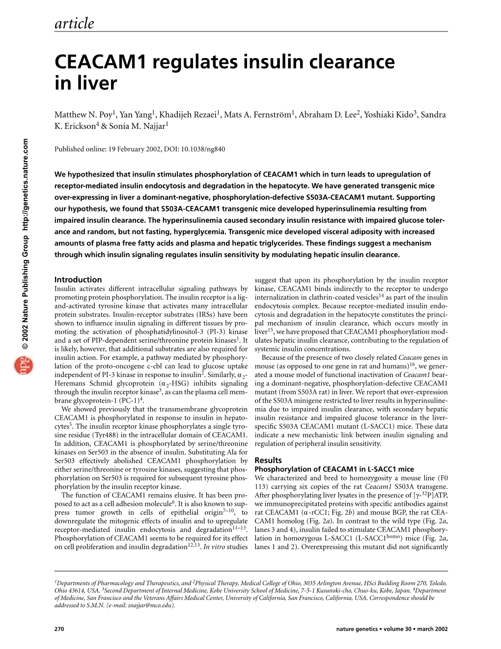 CEACAM1 Regulates Insulin Clearance in Liver