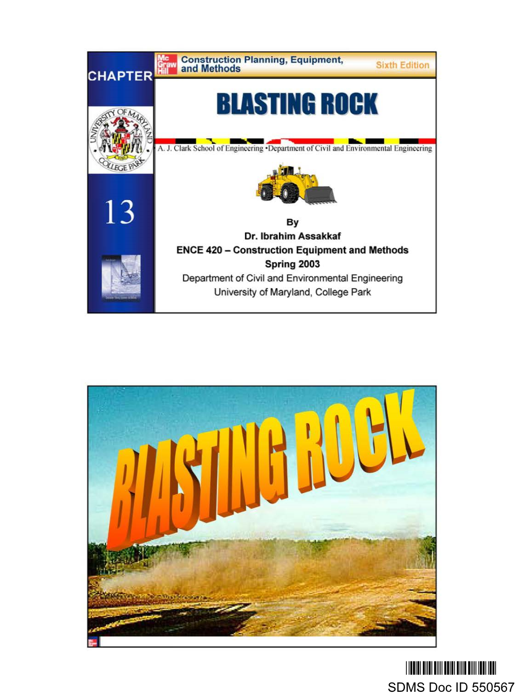 Presentation: Blasting Rock Report