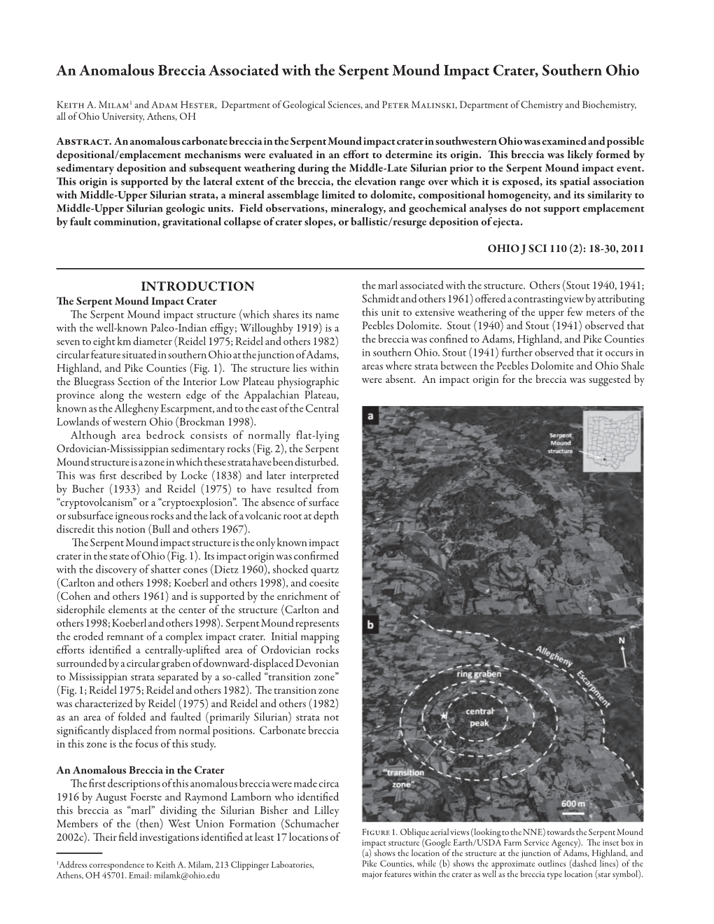 An Anomalous Breccia Associated with the Serpent Mound Impact Crater, Southern Ohio