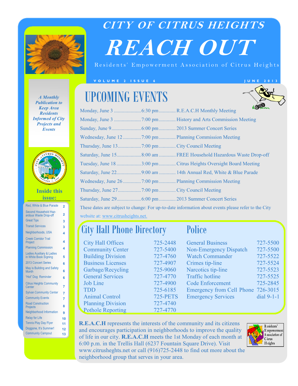 REACH out Residents’ Empowerment Association of Citrus Heights