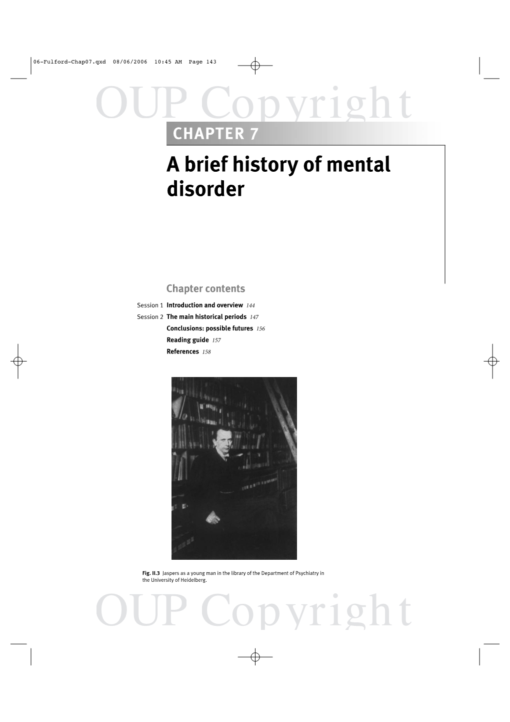 A Brief History of Mental Disorder