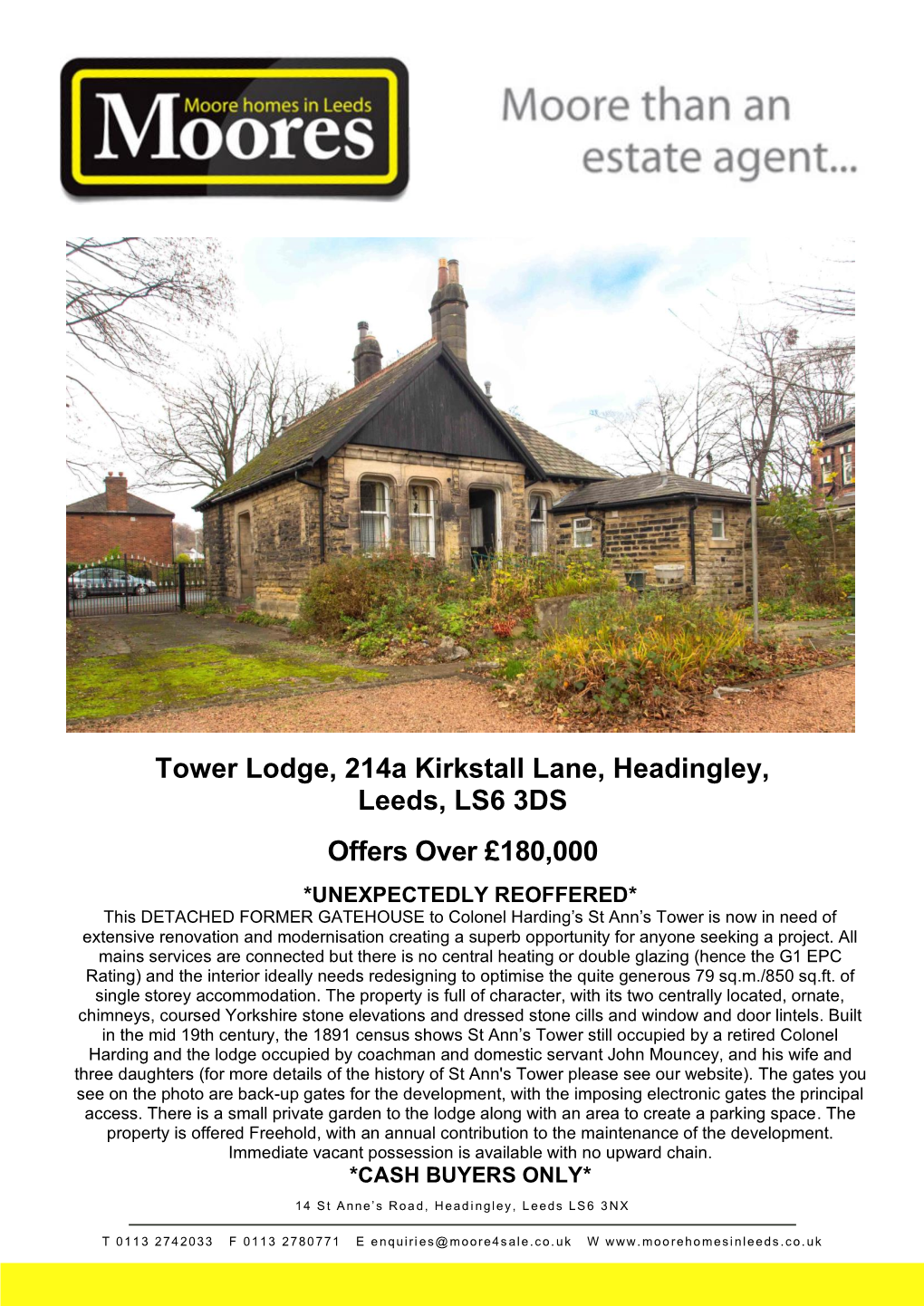Tower Lodge, 214A Kirkstall Lane, Headingley, Leeds, LS6 3DS Offers