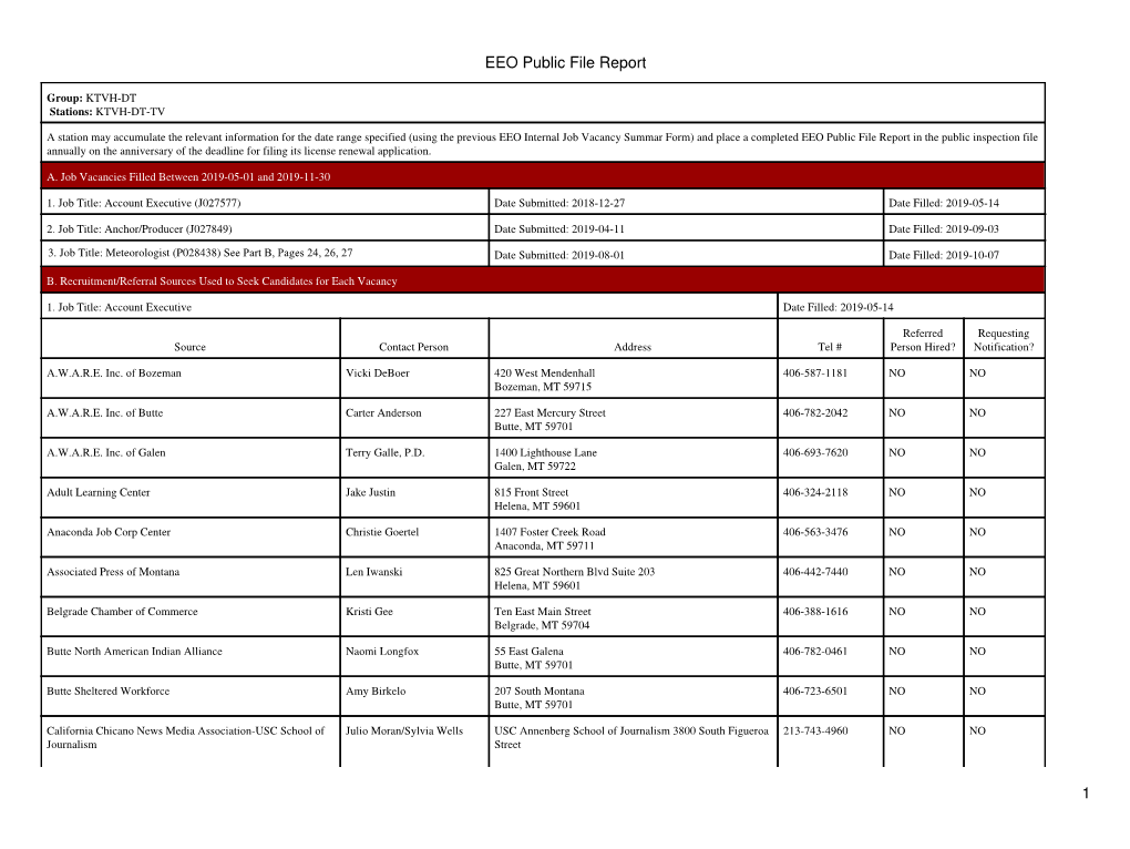 EEO Public File Report 1