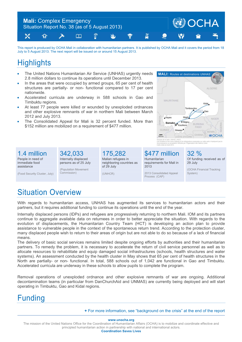 Highlights Situation Overview Funding