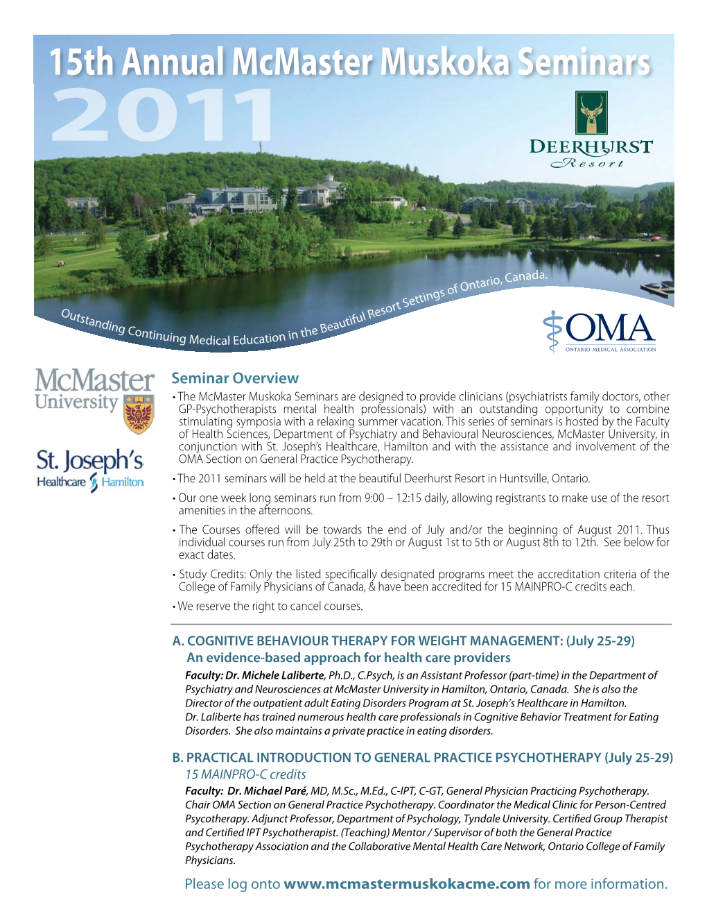 15Th Annual Mcmaster Muskoka Seminars