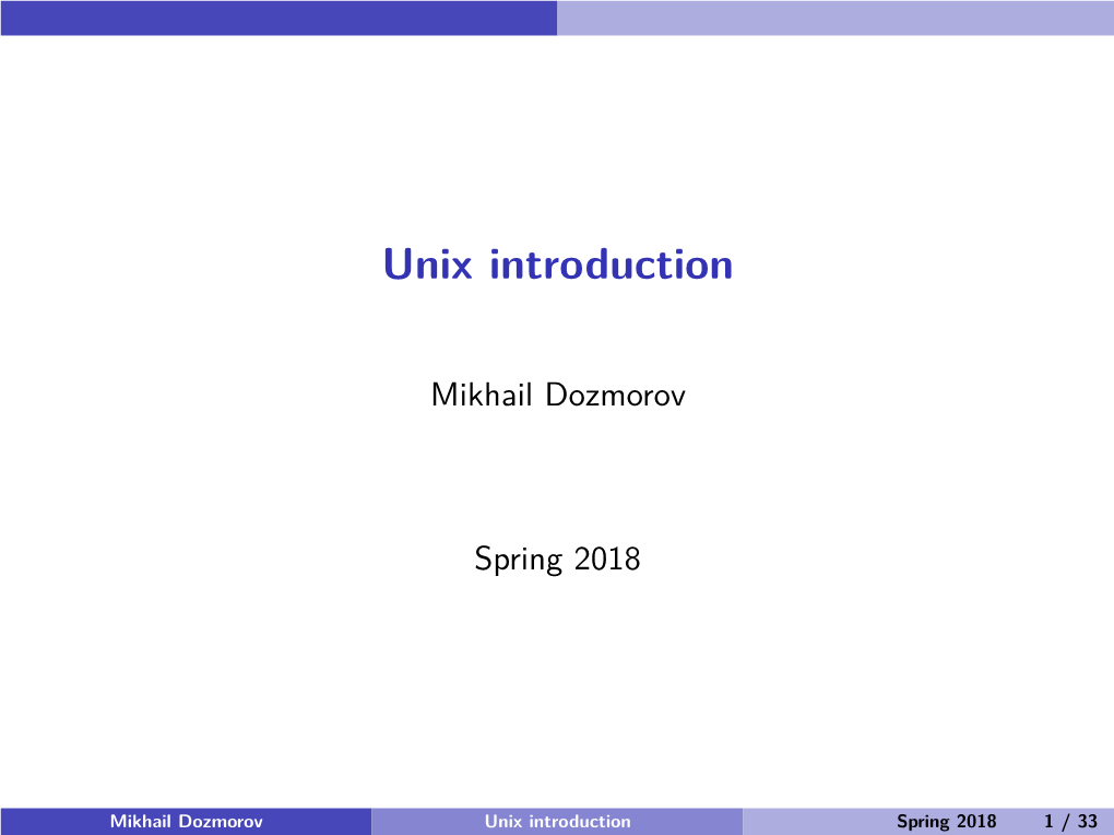 Unix Introduction