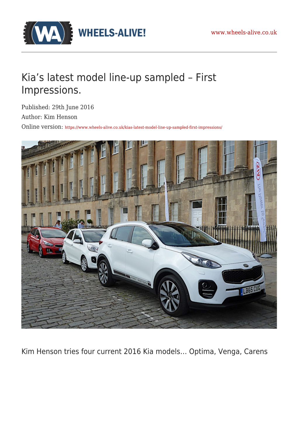 Kia's Latest Model Line-Up Sampled – First Impressions