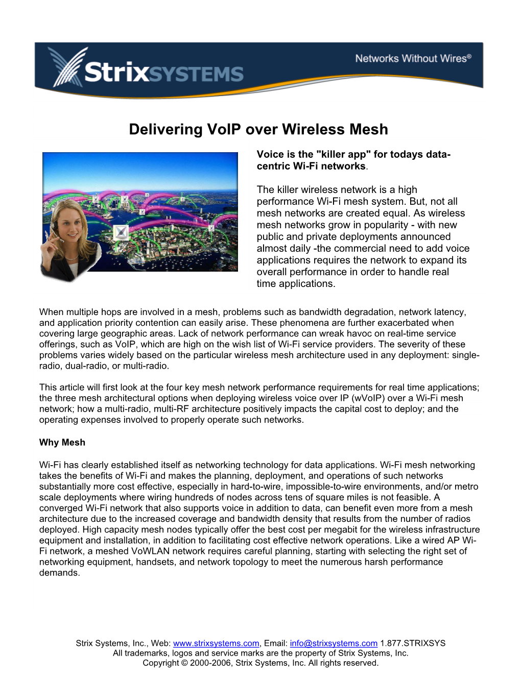 Delivering Voip Over Wireless Mesh