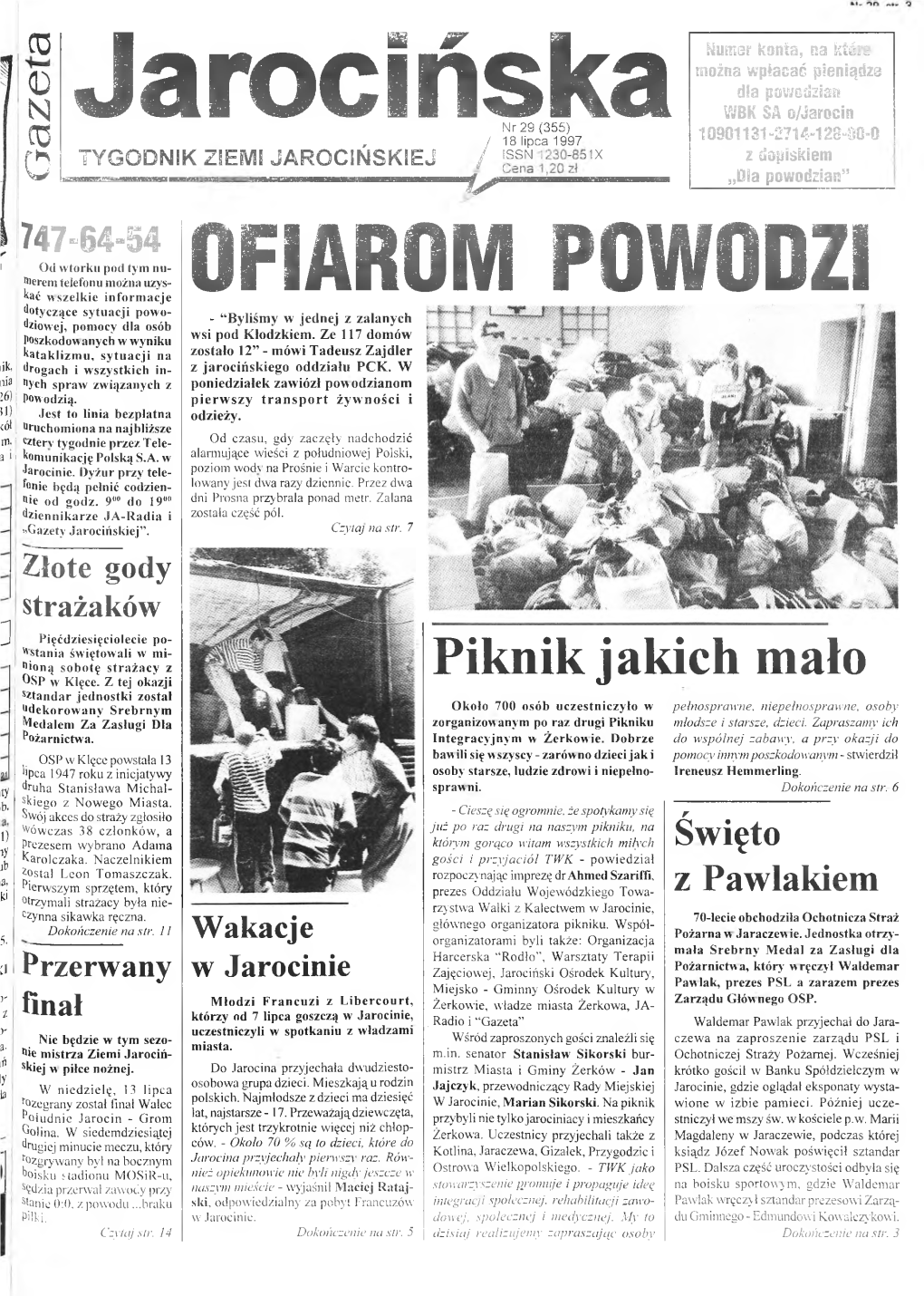 Jarocińska OFIAROM POWODZI