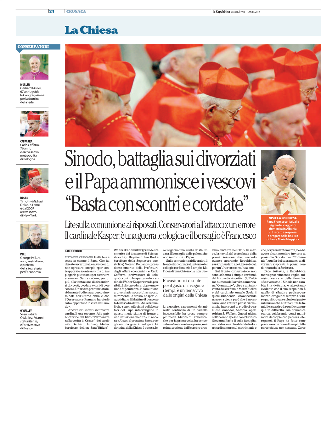 Sinodo, Battaglia Sui Divorziati E Il Papa Ammonisce I Vescovi “Basta