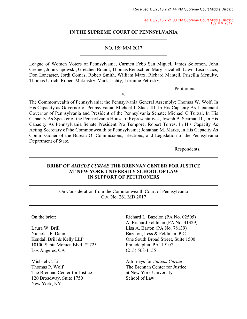 Amicus Brief of Brennan Center for Justice