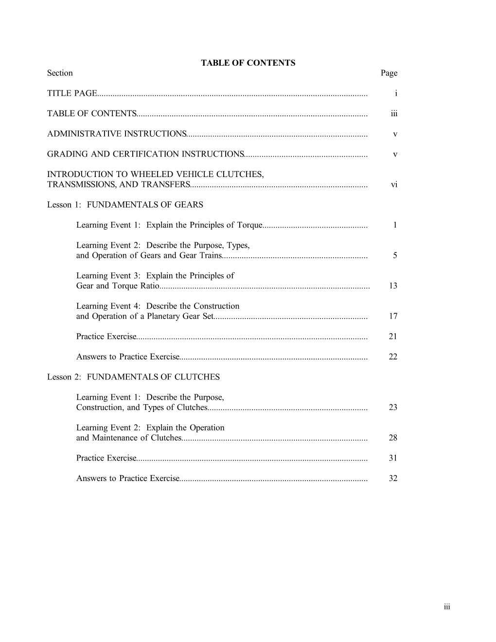 US Army Mechanic Course Wheeled Vehicle Clutches Transmissions