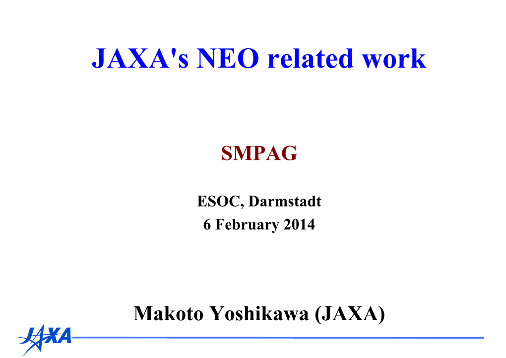 JAXA's NEO Related Work