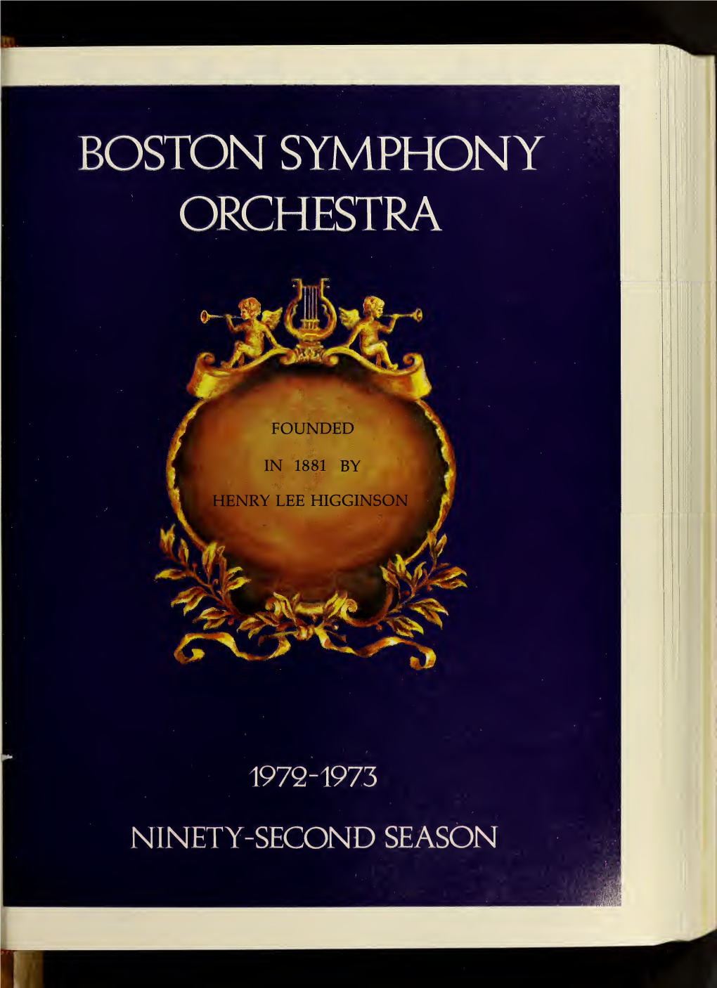 Boston Symphony Orchestra Concert Programs, Season 92, 1972-1973, Subscription
