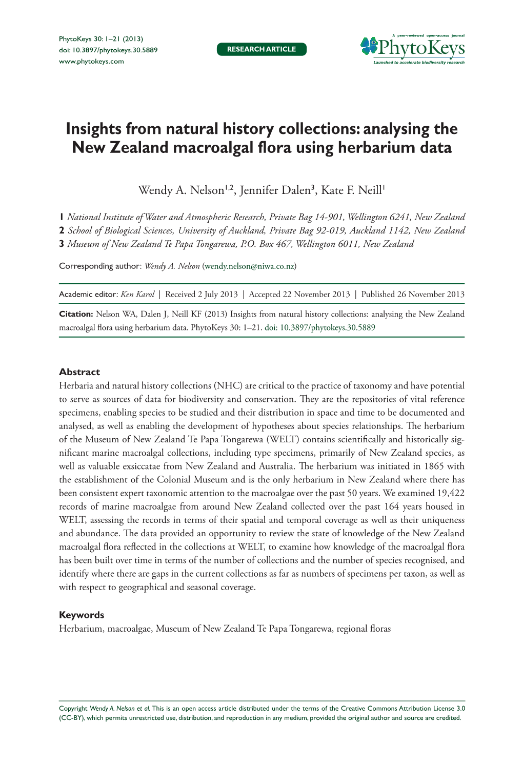 Insights from Natural History Collections: Analysing the New Zealand Macroalgal Flora Using Herbarium Data