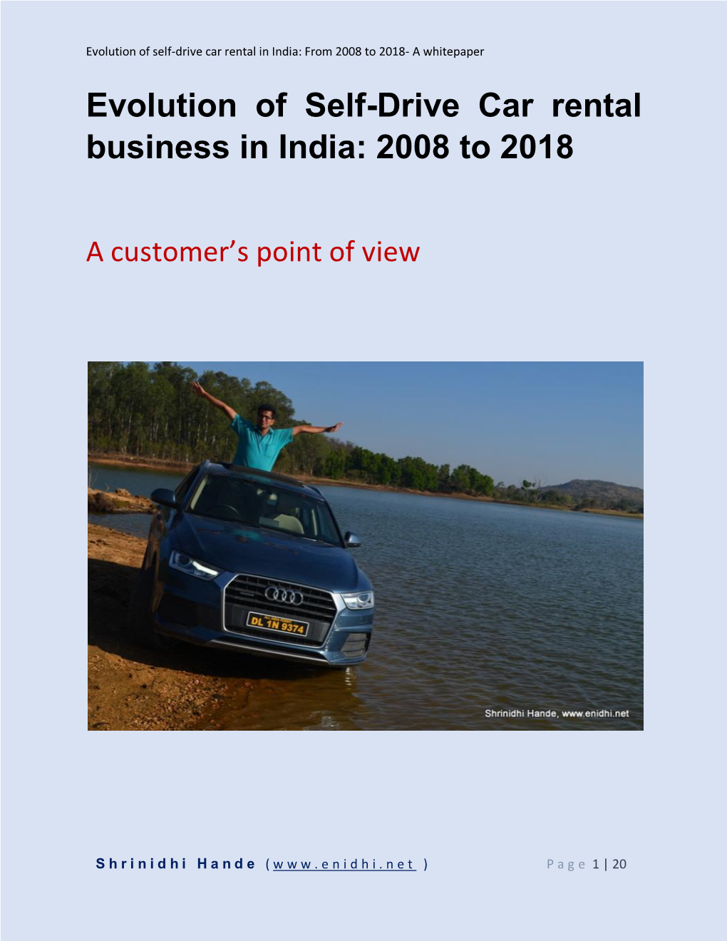 Evolution of Self-Drive Car Rental Business in India: 2008 to 2018