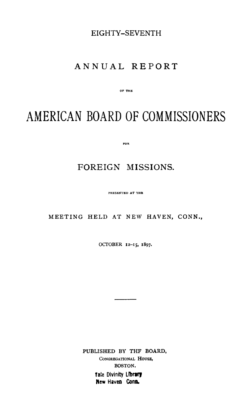 American Board of Commissioners